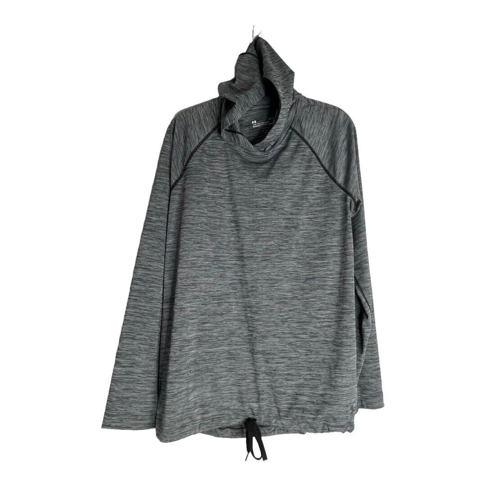 Under Armour Women's Gray Heathered Hoodie Pullover‎ Cowl Neck Drawstring L